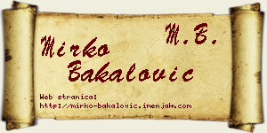Mirko Bakalović vizit kartica